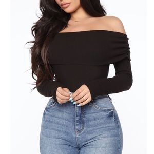 Fashion Nova Off The Shoulder Bodysuit- in…